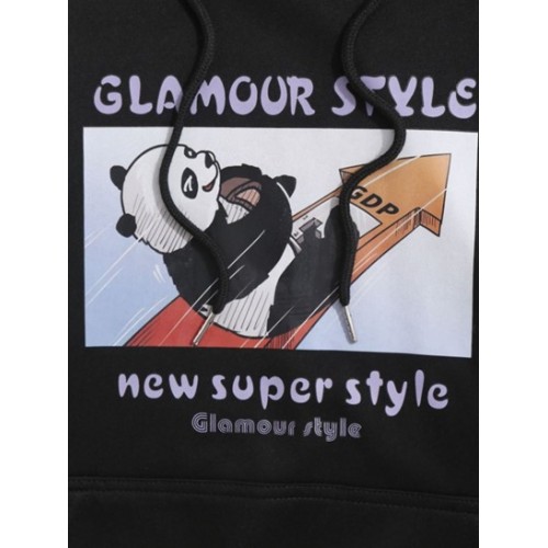 Glamour Style Panda Graphic Hoodie