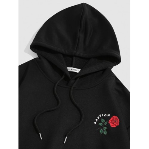 Streetwear PASSION Rose Flowers Print Graphic Hoodie