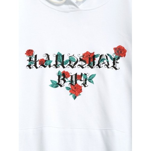 Rose Flower Letter Graphic Hoodie