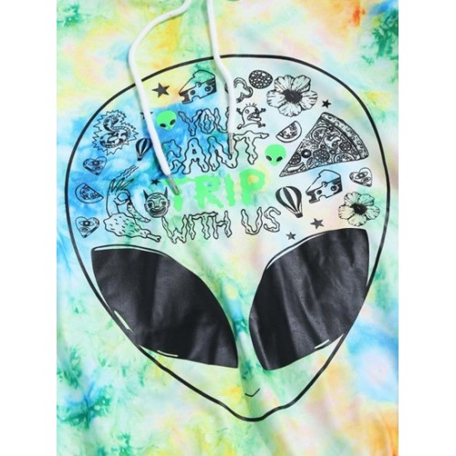 ET Pattern Graphic Tie-dye Print Hoodie