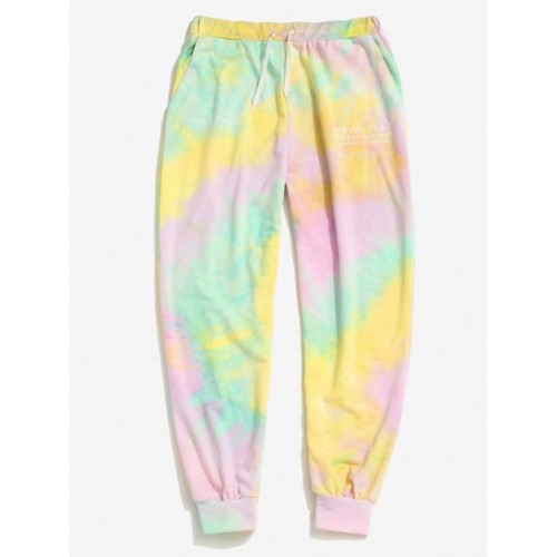 Tie Dye Letters Print Sports Two Piece Set Outfit Tie Dye Letters Print Sports Two Piece Set Outfit