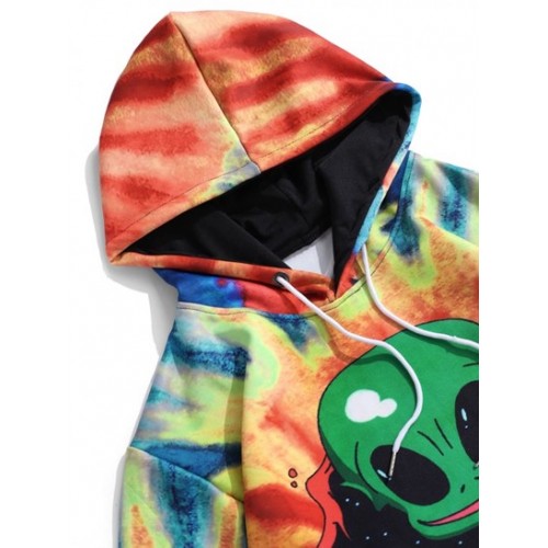 Tie Dye ET Cat Print Hoodie Tie Dye ET Cat Print Hoodie