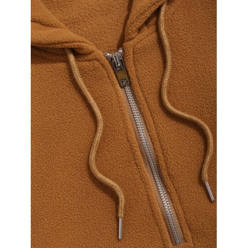 Two Tone Colorblock Half Zip Polar Fleece Hoodie