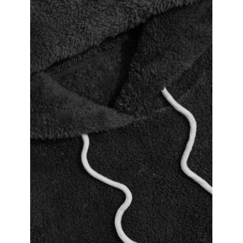 Solid Front Pocket Fluffy Fleece Hoodie And Pants Two Piece Set Solid Front Pocket Fluffy Fleece Hoodie And Pants Two Piece Set