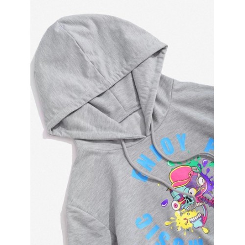 Cartoon Skull Enjoy Pleasant Music Graphic Hoodie