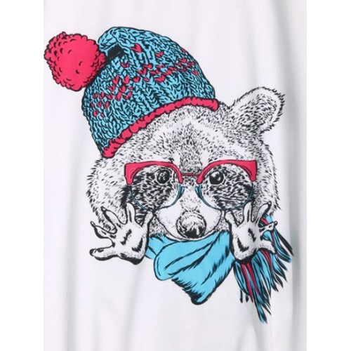 Cartoon Animal Print Sweatshirt