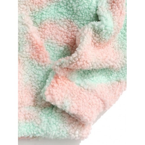 Tie Dye Patched Fleece Teddy Hoodie Tie Dye Patched Fleece Teddy Hoodie