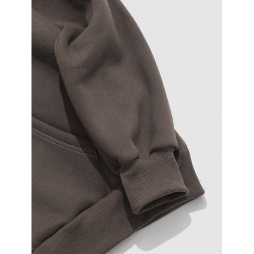 Streetwear Letters Embroidered Color Block Two Tone Fleece Hoodie Streetwear Letters Embroidered Color Block Two Tone Fleece Hoodie