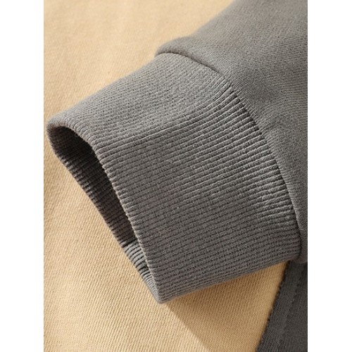 Colorblock Patchwork Cute Cat Slogan Sweatshirt