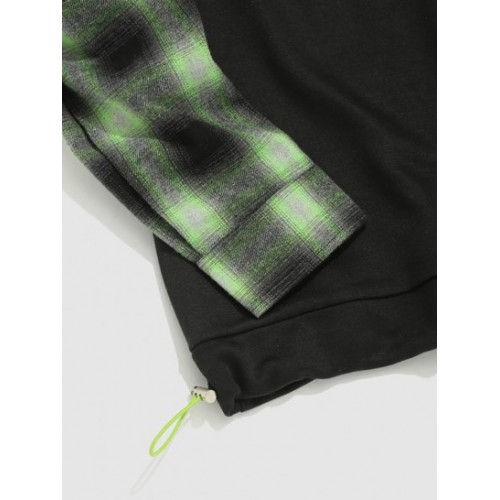 Streetwear Hip Hop Dance Print Plaid Sweatshirt