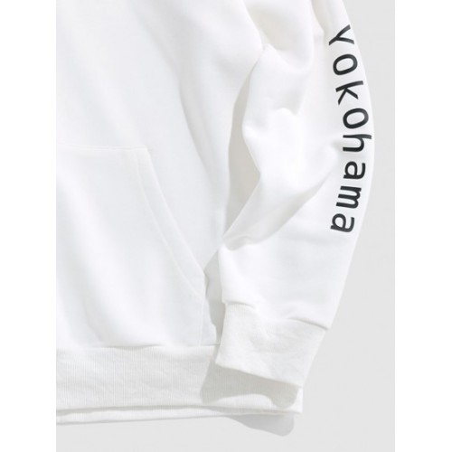 Streetwear Two Tone Chinese Character Graphic Hoodie Streetwear Two Tone Chinese Character Graphic Hoodie