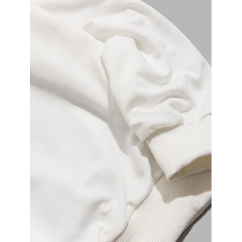 Cartoon Print Contrast Drawstring Hoodie