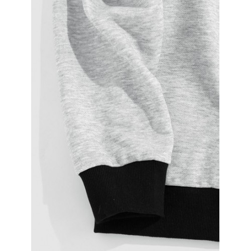 Color Block Letters Applique Sweatshirt