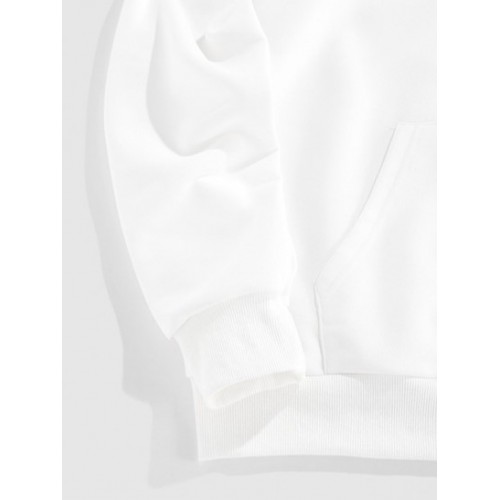 Streetwear Bear Graphic Pattern Pocket Hoodie