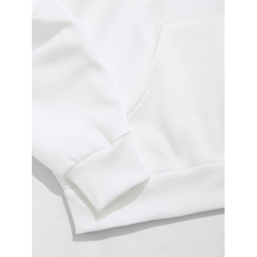 Sun Tree Letters Print Graphic Fleece Streetwear Hoodie