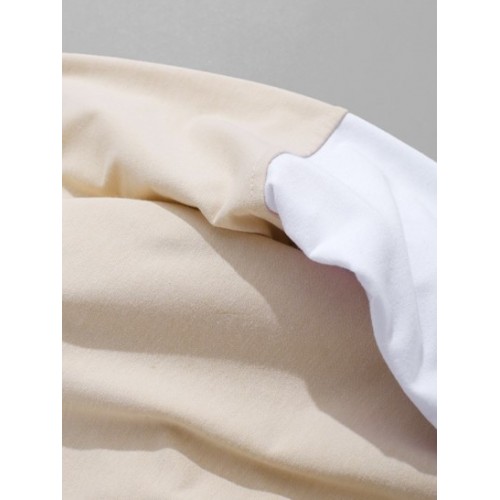 Streetwear Flower Flamingo Hanzi Print Contrast Chinese Hoodie