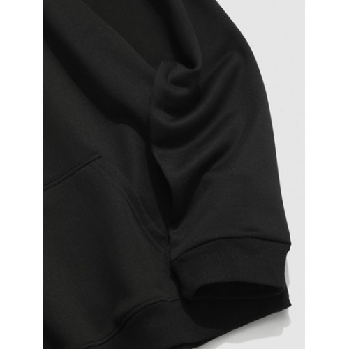 Cartoon Mountain Print Graphic Hoodie