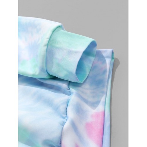 Tie Dye Letter Print Pullover Sweatshirt Tie Dye Letter Print Pullover Sweatshirt