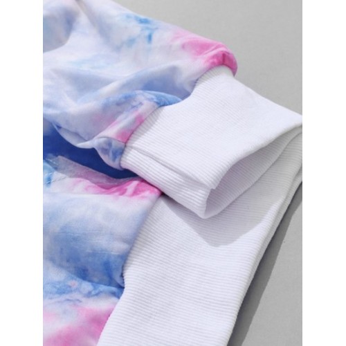Letter Print Tie Dye Hoodie