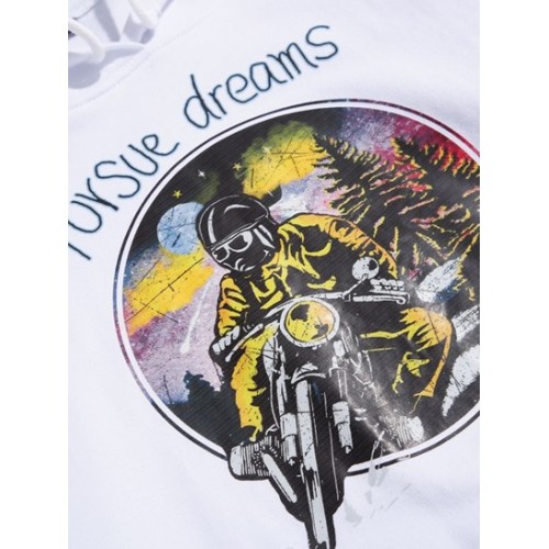 Cool Motorcycle Graphic Pouch Pocket Pullover Hoodie