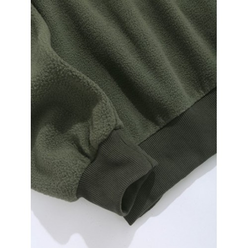 Butterfly Embroidery Fuzzy Polar Fleece Sweatshirt