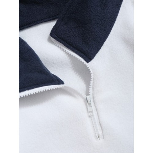 Quarter Zip Colorblock BROOKLYN WEST COAST Embroidery Polar Fleece Thermal Lined Pullover Sweatshirt Quarter Zip Colorblock BROOKLYN WEST COAST Embroidery Polar Fleece Thermal Lined Pullover Sweatshirt