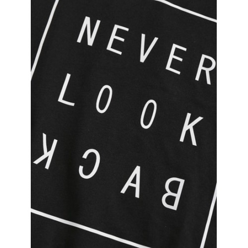 Letter Print Front Pocket Slogan Hoodie Letter Print Front Pocket Slogan Hoodie