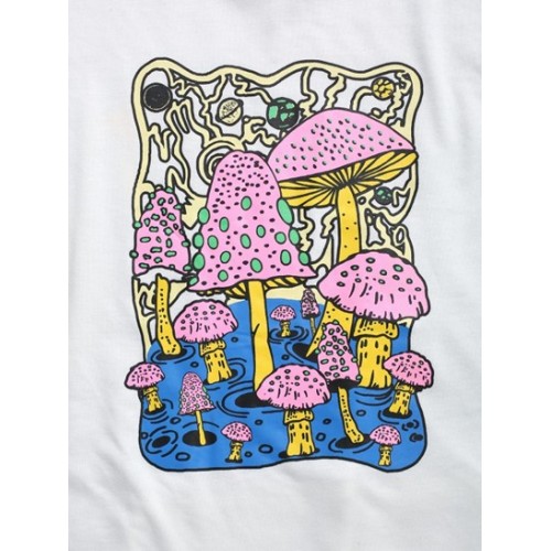 Mushroom Graphic Pouch Pocket Pullover Hoodie