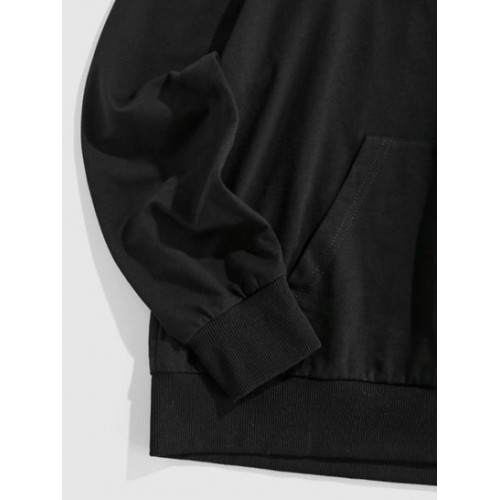 Streetwear Embroidered Rose Pocket Hoodie