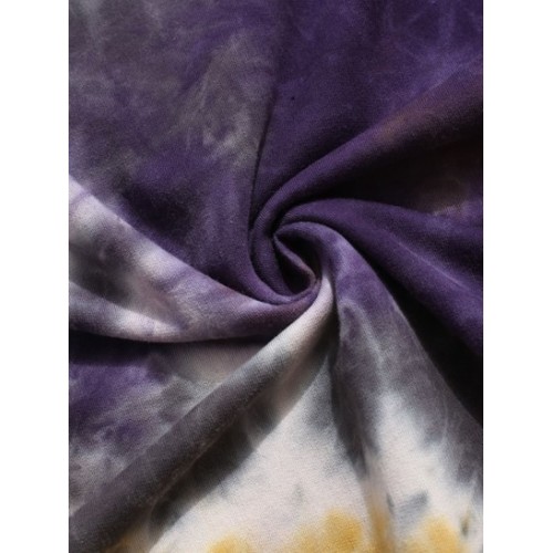 Skeleton Hand Rose Print Tie Dye Sweatshirt