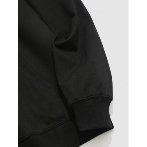 Cartoon Face Graphic Print Y2K Aesthetic Funny Hoodie