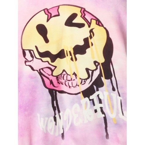 Cartoon Face Tie-dye Print Graphic Hoodie Cartoon Face Tie-dye Print Graphic Hoodie