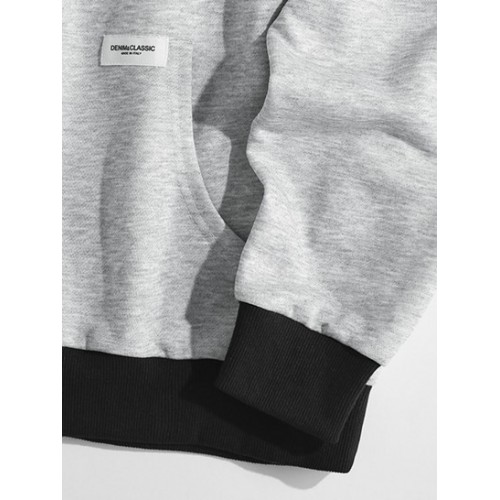 Streetwear Colorblock Splicing Patched Hoodie Streetwear Colorblock Splicing Patched Hoodie