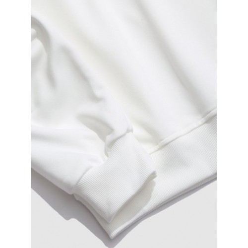 Cartoon Clouds And Sun Graphic Drop Shoulder Sweatshirt